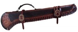 Showman 34" Basketweave tooled gun scabbard with copper buckles
